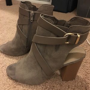 Dark tan ankle booties
